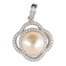 Load image into Gallery viewer, Sterling Silver 925 Pink Pearl &amp; CZ Pendant