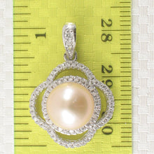 Load image into Gallery viewer, Sterling Silver 925 Pink Pearl &amp; CZ Pendant