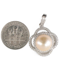 Load image into Gallery viewer, Sterling Silver 925 Pink Pearl &amp; CZ Pendant