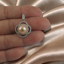 Load image into Gallery viewer, Sterling Silver 925 Pink Pearl &amp; CZ Pendant