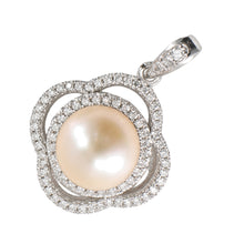 Load image into Gallery viewer, Sterling Silver 925 Pink Pearl &amp; CZ Pendant