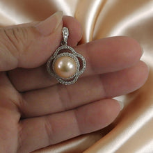 Load image into Gallery viewer, Sterling Silver 925 Pink Pearl &amp; CZ Pendant
