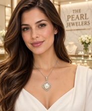 Load image into Gallery viewer, Sterling Silver 925 White Pearl &amp; CZ Pendant