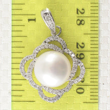 Load image into Gallery viewer, Sterling Silver 925 White Pearl &amp; CZ Pendant