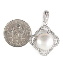 Load image into Gallery viewer, Sterling Silver 925 White Pearl &amp; CZ Pendant