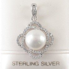 Load image into Gallery viewer, Sterling Silver 925 White Pearl &amp; CZ Pendant