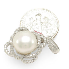Load image into Gallery viewer, Sterling Silver 925 White Pearl &amp; CZ Pendant