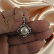 Load image into Gallery viewer, Sterling Silver 925 White Pearl &amp; CZ Pendant