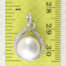 Load image into Gallery viewer, Sterling Silver 925 White Pearl &amp; CZ Pendant