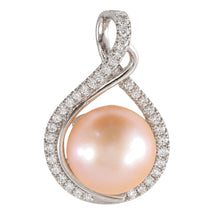 Load image into Gallery viewer, Sterling Silver 925 Pink Pearl &amp; CZ Pendant