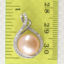 Load image into Gallery viewer, Sterling Silver 925 Pink Pearl &amp; CZ Pendant