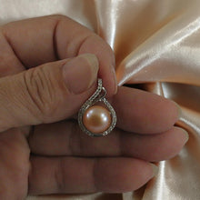 Load image into Gallery viewer, Sterling Silver 925 Pink Pearl &amp; CZ Pendant
