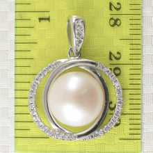 Load image into Gallery viewer, Sterling Silver 925 White Pearl &amp; CZ Pendant