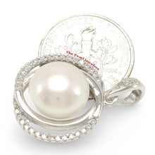 Load image into Gallery viewer, Sterling Silver 925 White Pearl &amp; CZ Pendant