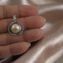 Load image into Gallery viewer, Sterling Silver 925 White Pearl &amp; CZ Pendant