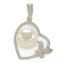 Load image into Gallery viewer, Sterling Silver 925 White Pearl &amp; CZ Pendant