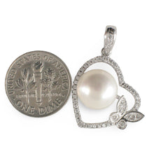 Load image into Gallery viewer, Sterling Silver 925 White Pearl &amp; CZ Pendant