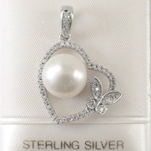 Load image into Gallery viewer, Sterling Silver 925 White Pearl &amp; CZ Pendant
