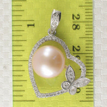 Load image into Gallery viewer, Sterling Silver 925 Pink Pearl &amp; CZ Pendant