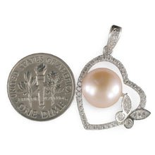 Load image into Gallery viewer, Sterling Silver 925 Pink Pearl &amp; CZ Pendant