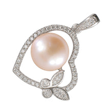 Load image into Gallery viewer, Sterling Silver 925 Pink Pearl &amp; CZ Pendant