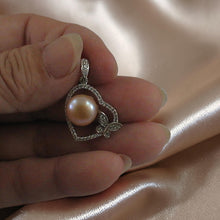 Load image into Gallery viewer, Sterling Silver 925 Pink Pearl &amp; CZ Pendant