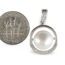 Load image into Gallery viewer, Sterling Silver 925 White Pearl &amp; CZ Pendant