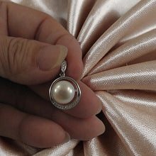 Load image into Gallery viewer, Sterling Silver 925 White Pearl &amp; CZ Pendant
