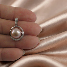 Load image into Gallery viewer, Sterling Silver 925 Pink Pearl &amp; CZ Pendant