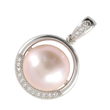 Load image into Gallery viewer, Sterling Silver 925 Pink Pearl &amp; CZ Pendant