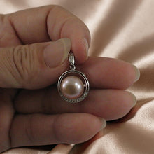 Load image into Gallery viewer, Sterling Silver 925 Pink Pearl &amp; CZ Pendant
