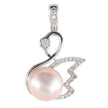 Load image into Gallery viewer, Sterling Silver 925 Pink Pearl &amp; CZ Pendant
