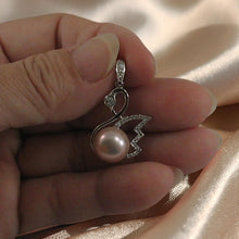 Load image into Gallery viewer, Sterling Silver 925 Pink Pearl &amp; CZ Pendant