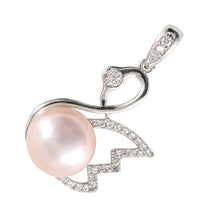 Load image into Gallery viewer, Sterling Silver 925 Pink Pearl &amp; CZ Pendant