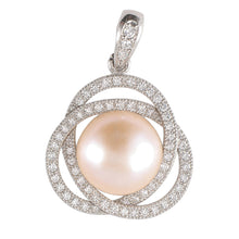 Load image into Gallery viewer, Sterling Silver 925 Pink Pearl &amp; CZ Pendant
