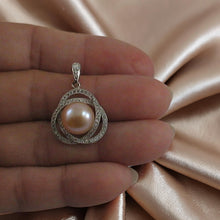 Load image into Gallery viewer, Sterling Silver 925 Pink Pearl &amp; CZ Pendant