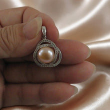Load image into Gallery viewer, Sterling Silver 925 Pink Pearl &amp; CZ Pendant