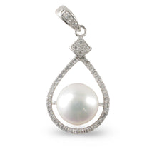 Load image into Gallery viewer, Sterling Silver 925 White Pearl &amp; CZ Pendant