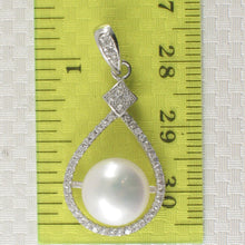 Load image into Gallery viewer, Sterling Silver 925 White Pearl &amp; CZ Pendant