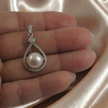 Load image into Gallery viewer, Sterling Silver 925 White Pearl &amp; CZ Pendant