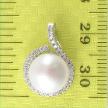 Load image into Gallery viewer, Sterling Silver 925 White Pearl &amp; CZ Pendant