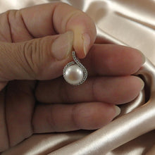 Load image into Gallery viewer, Sterling Silver 925 White Pearl &amp; CZ Pendant