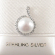 Load image into Gallery viewer, Sterling Silver 925 White Pearl &amp; CZ Pendant