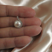 Load image into Gallery viewer, Sterling Silver 925 White Pearl &amp; CZ Pendant