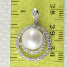 Load image into Gallery viewer, Sterling Silver 925 White Pearl &amp; CZ Pendant
