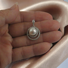 Load image into Gallery viewer, Sterling Silver 925 White Pearl &amp; CZ Pendant