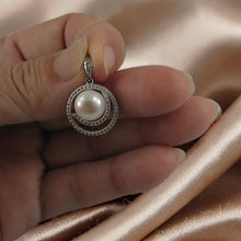 Load image into Gallery viewer, Sterling Silver 925 White Pearl &amp; CZ Pendant
