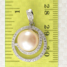 Load image into Gallery viewer, Sterling Silver 925 Pink Pearl &amp; CZ Pendant
