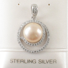 Load image into Gallery viewer, Sterling Silver 925 Pink Pearl &amp; CZ Pendant