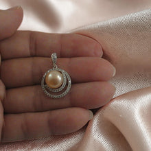 Load image into Gallery viewer, Sterling Silver 925 Pink Pearl &amp; CZ Pendant